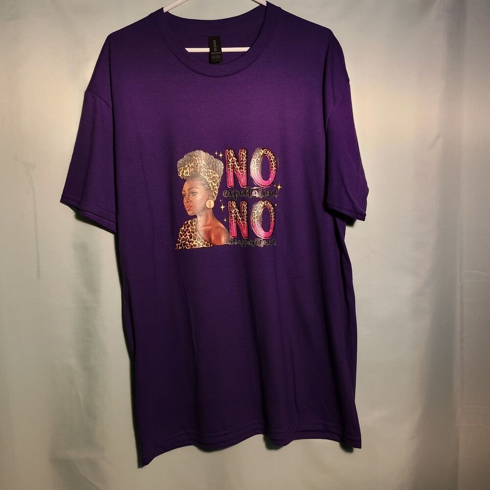 Bold Purple “No Expectations ” Graphic T-Shirt – Empowerment Tee